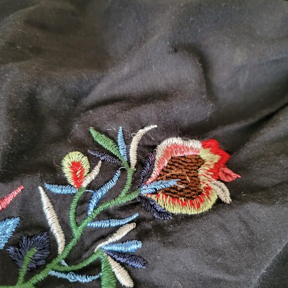 ZARA Fairy Grunge Blouse Black Floral Bell Sleeves Semi Sheer Women XS - Picture 14 of 15